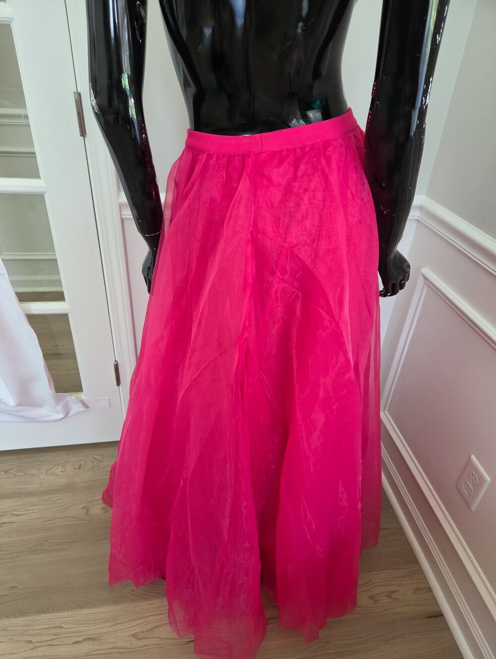 Women's Hot Pink Maxi Tulle Skirt - Picture 2 of 6